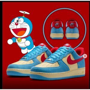 Nike Air Force 1 Low Doraemon Men Sz 9 University Blue Red Deadstock Sneakerhead